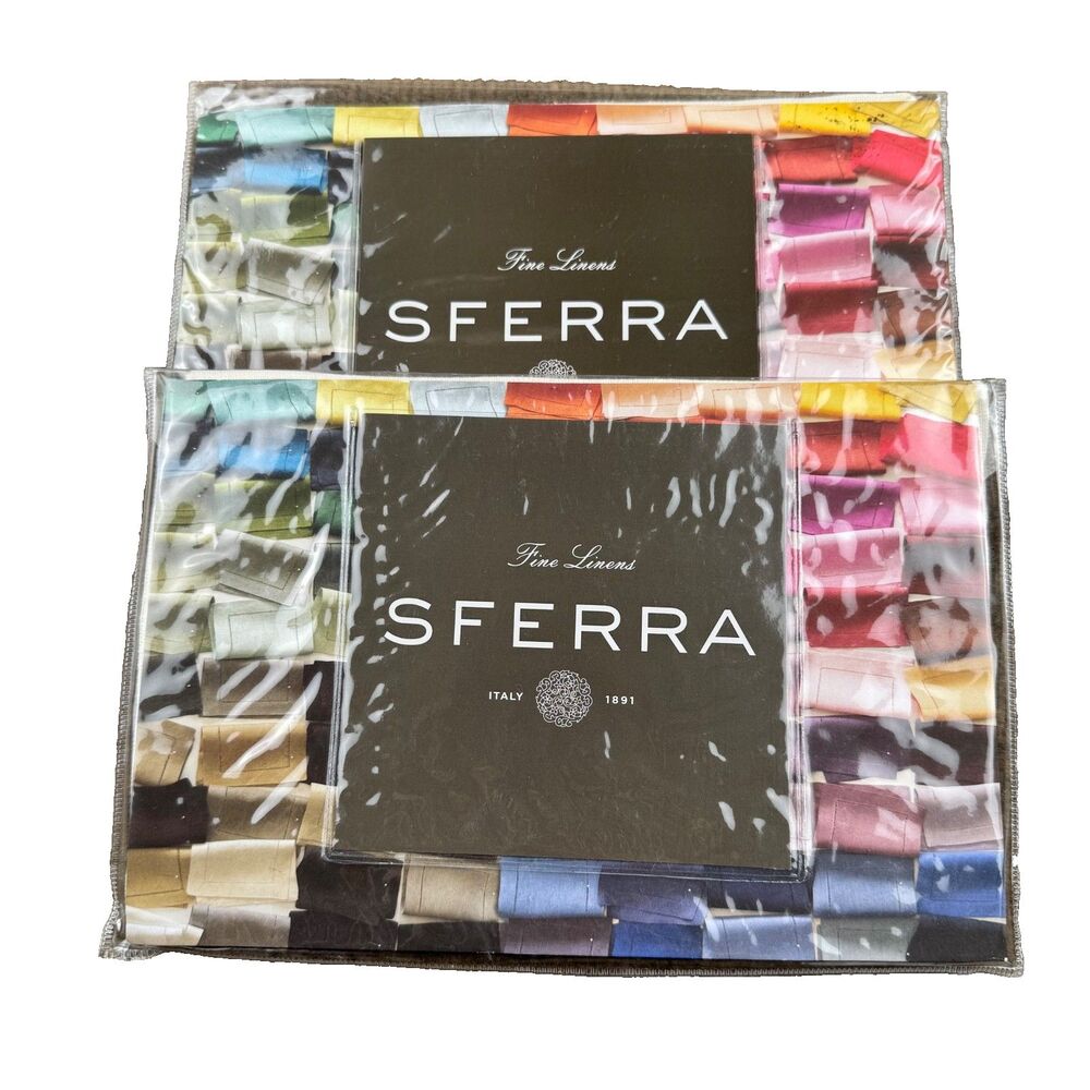 SFERRA Festival 902  Pure Linen Cocktail Napkins 6x9 Eggshell Set/ 6 NEW READ